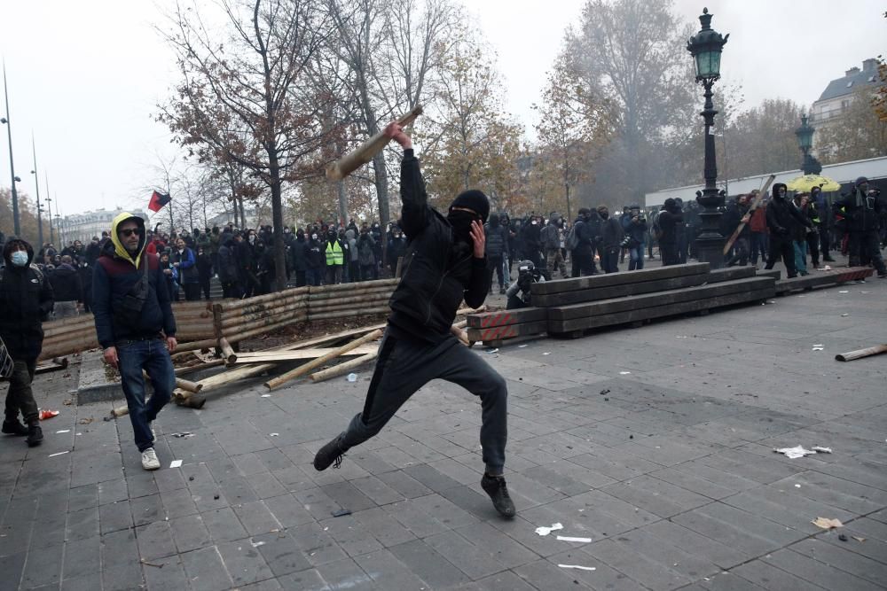 Altercados en las protestas en París.