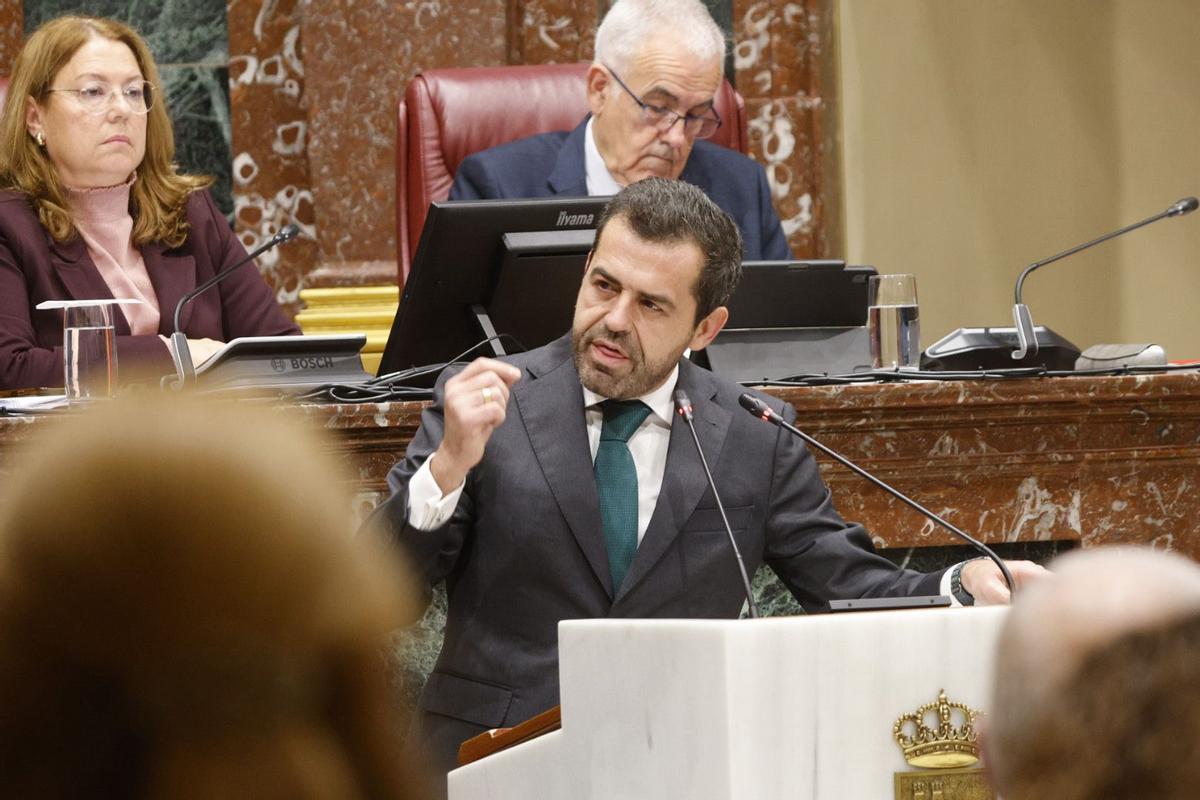 Rubén Martínez Alpañez, portavoz adjunto de Vox, este miécoles en la Asamblea.