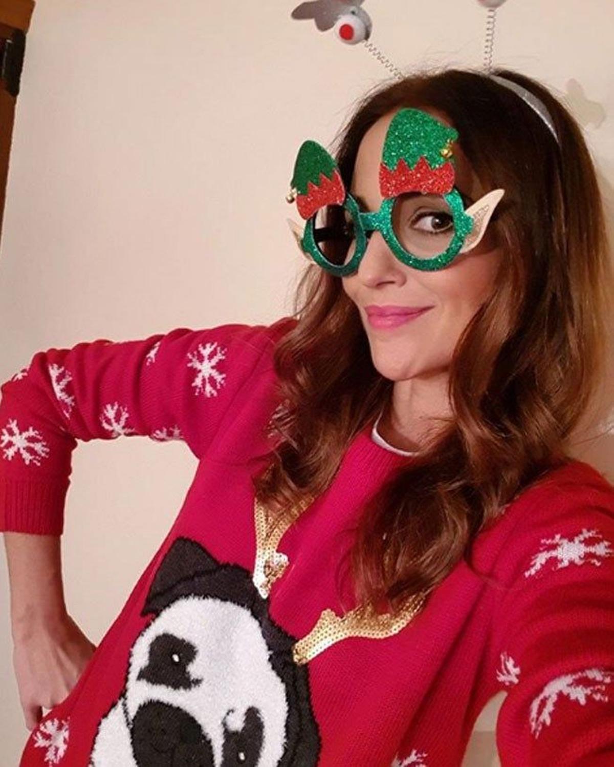 Paula Echevarría, Navidad con jersey feo navideño