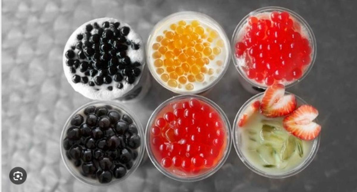 Perlas de gelatina elaboradas con frutas para añadir al bubble tea.