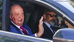 Juan Carlos I, a su llegada al Palacio de la Zarzuela de Madrid, el pasado 23 de mayo.