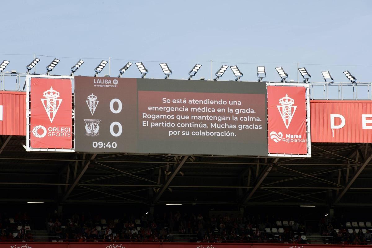 EN IMÁGENES: La suspensión del partido Sporting-Leganés por el fallecimiento de un aficionado