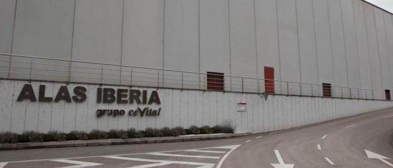 Las instalaciones de Alas Iberia en la antigua escombrera del pozo María Luisa, en Ciaño.