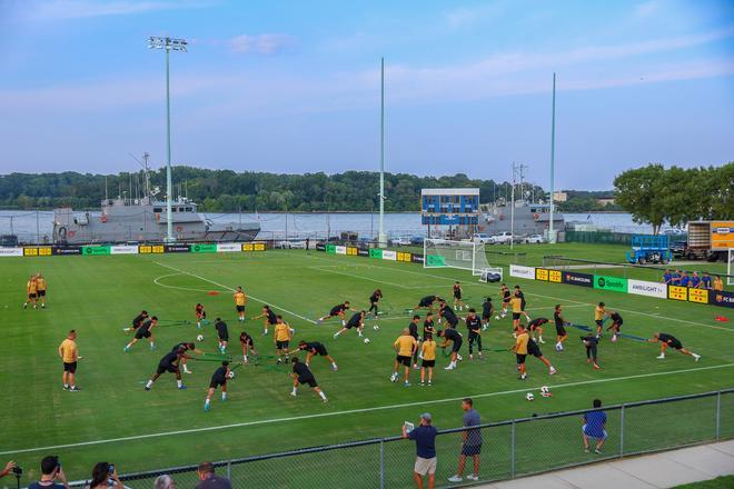 Así ha sido el entrenamiento del Barça en la Base Naval de la Marina de Annapolis para preparar el clásico