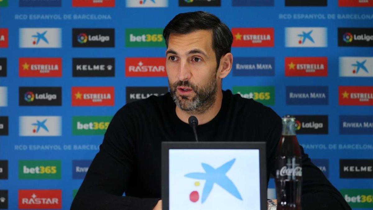 Diego López se congratuló en rueda d eprensa de la mejora defensiva del Espanyol.