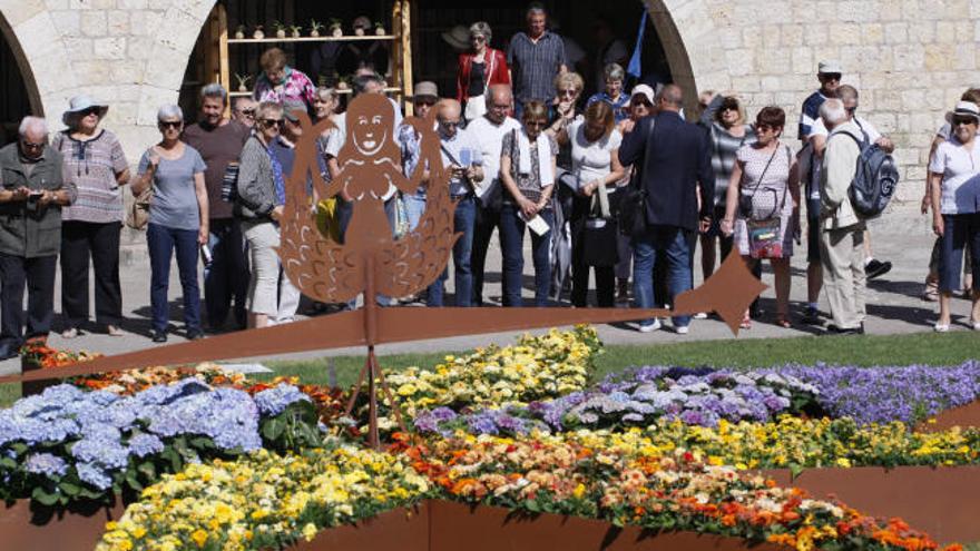 Exposició de flors a la plaça dels Jurats, en imatge d&#039;arxiu