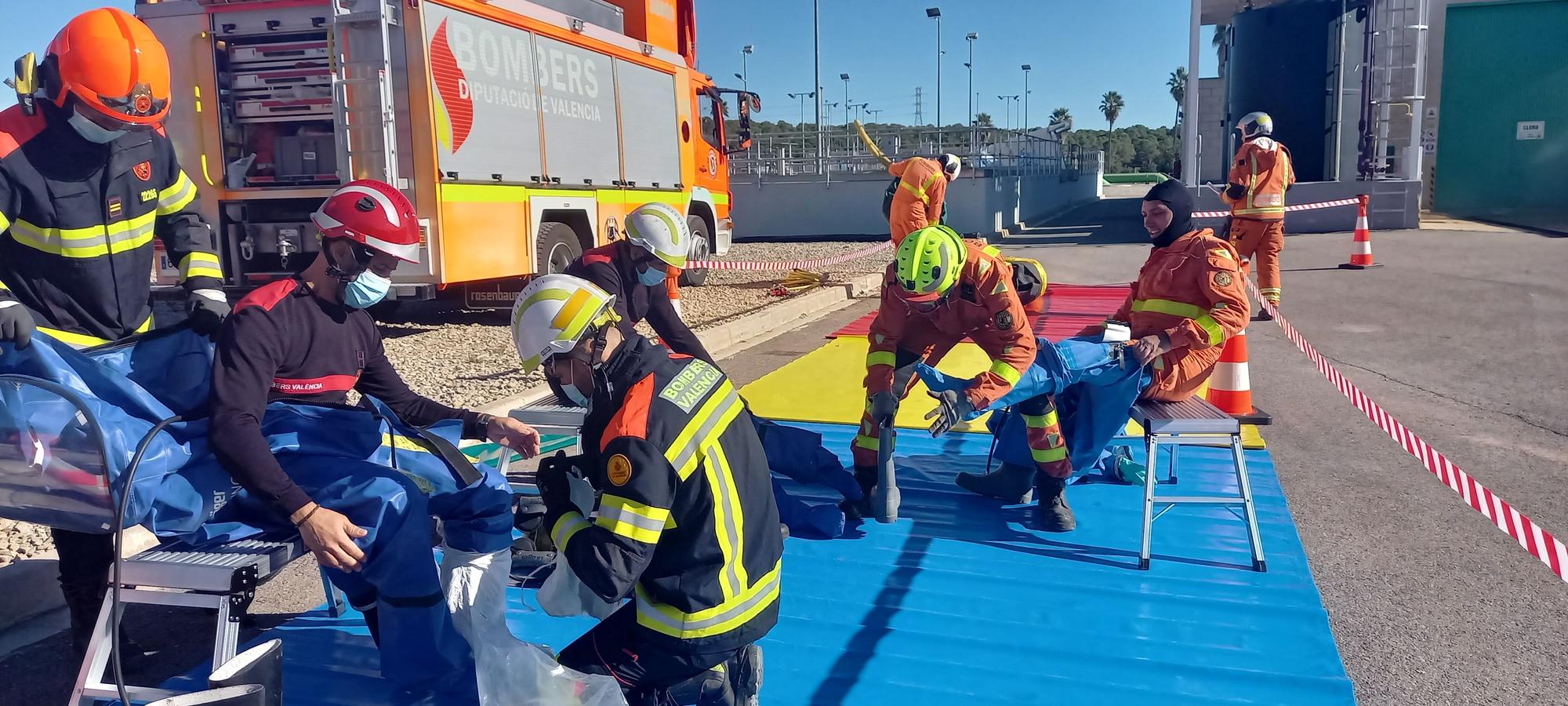 La EMSHI confirma su capacidad de respuesta ante graves emergencias con el simulacro en la potabilizadora La Presa