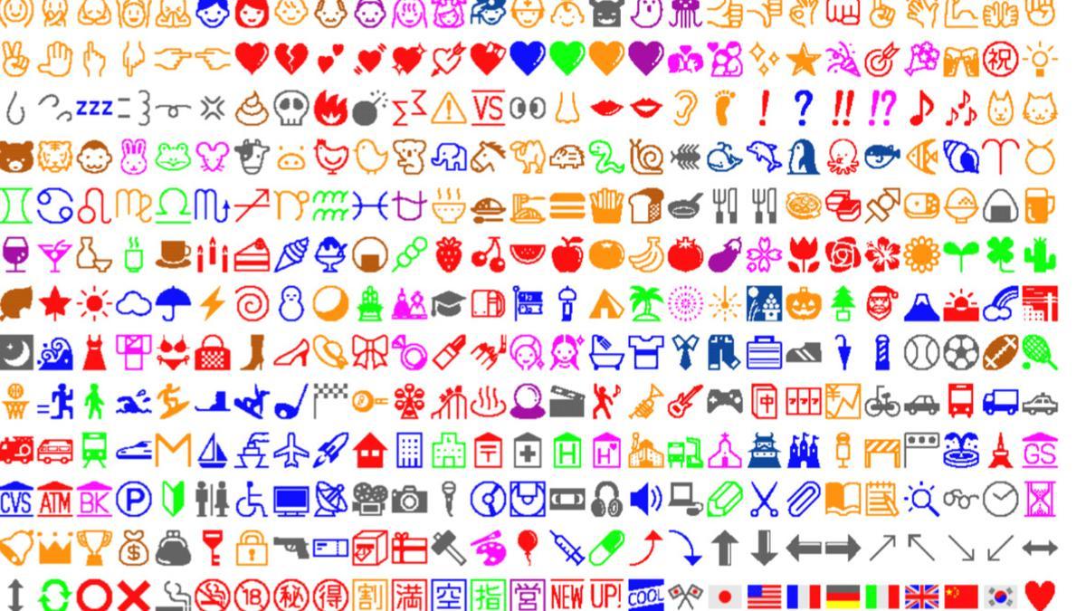 La primera tabla de emojis, creada en 1999.