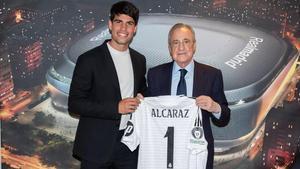 Alcaraz y Florentino, en el Bernabéu