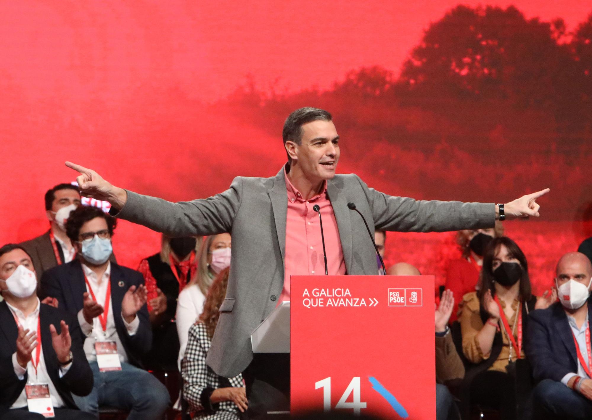 Pedro Sánchez clausura el congreso del PSdeG en Santiago