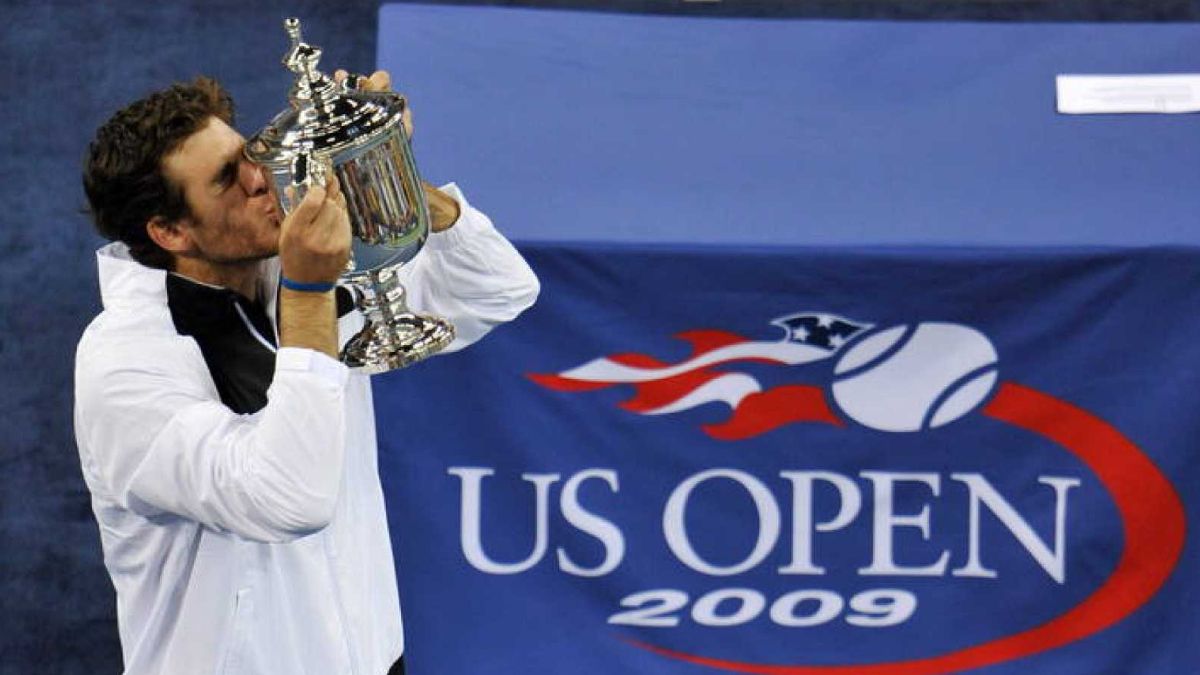 Del Potro, en 2009 tras conquistar el US Open, su único Grand Slam