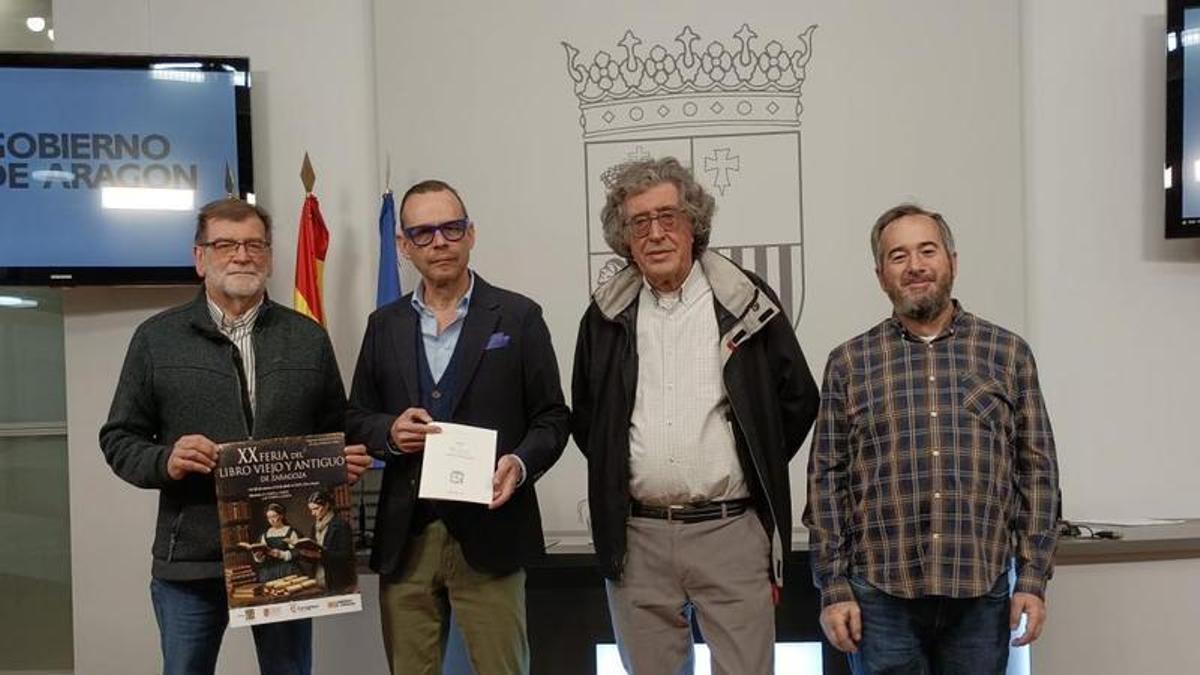 Pablo Parra, Pedro Olloqui, Adolfo Ayuso y Nacho Asín, este miércoles en la presentación de la feria en la DGA.