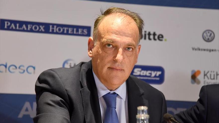 Tebas: «Por los últimos partidos, el Real Zaragoza es el favorito»