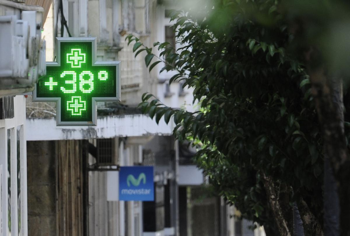 Un termómetro de Lalín, en el verano de 2023.