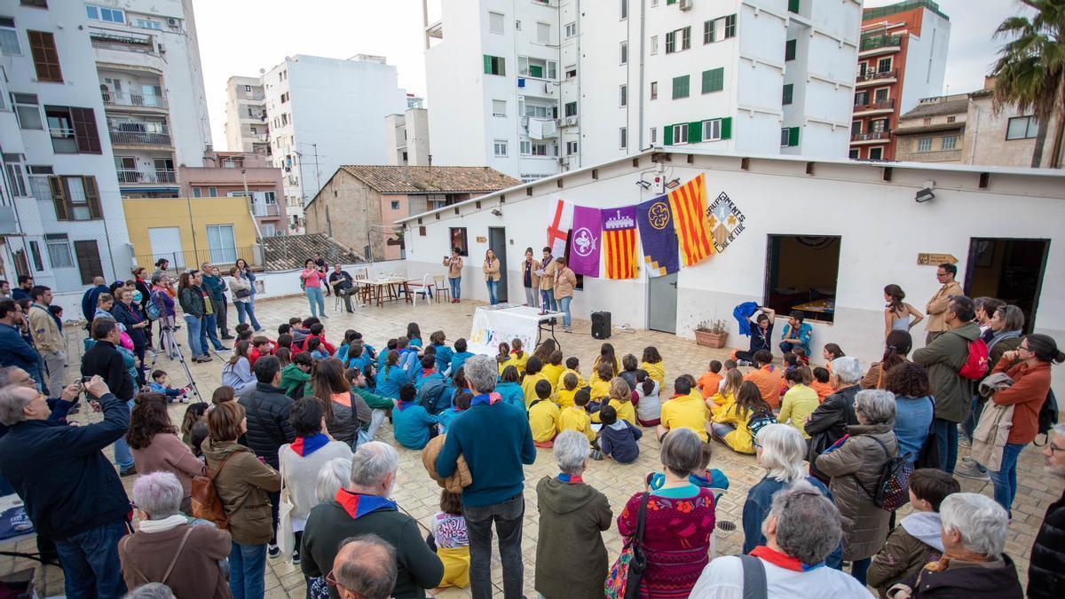 Un momento de la fiesta celebrada el pasado sábado para conmemorar los 60 años del Agrupament Escolta i Guia Jaume I i Verge de Lluc