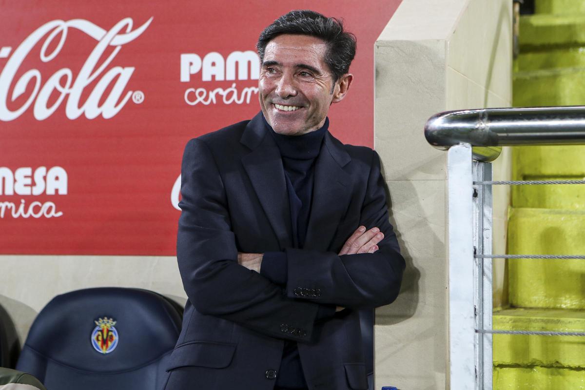 Marcelino en la banda contra el Valencia CF