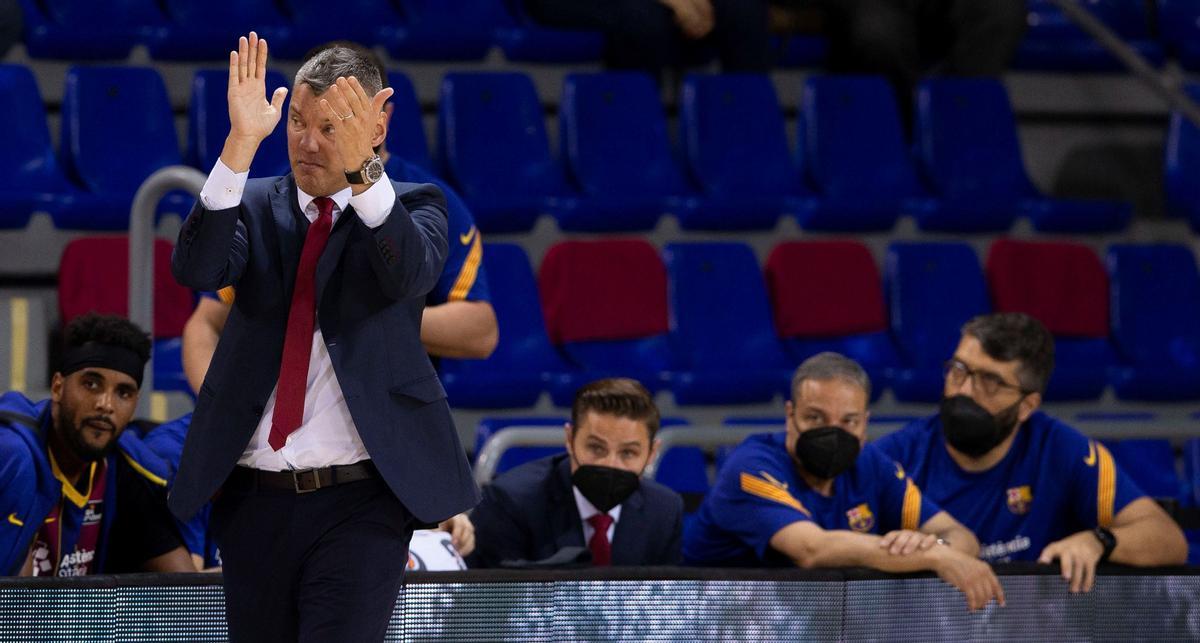 Saras Jasikevicius agradeció el apoyo del público, por primera vez en el Palau esta temporada