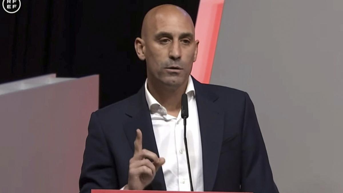 Luis Rubiales, durante su intervención en la Asamblea General