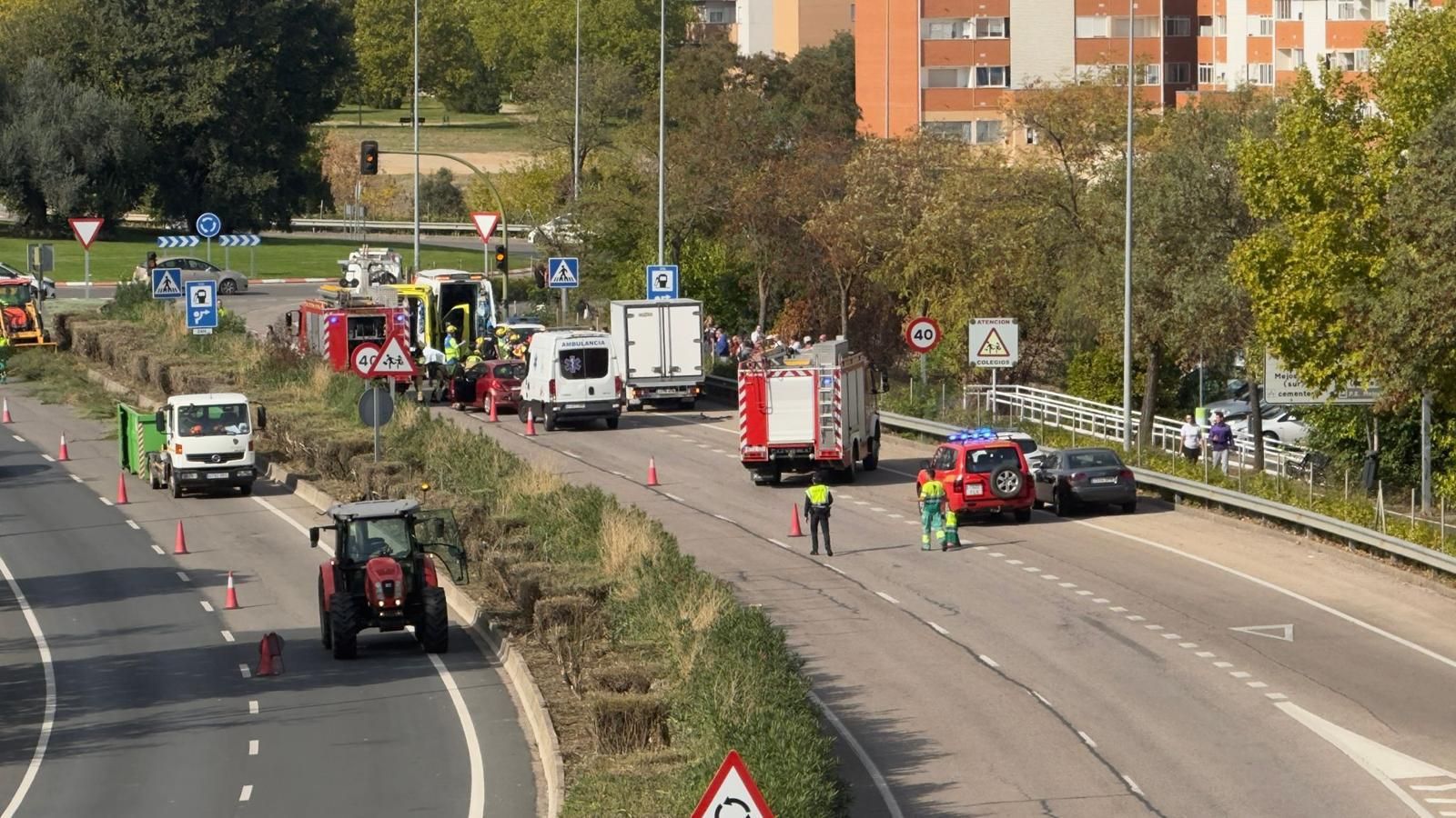 Accidente en la Ronda Norte de Cáceres