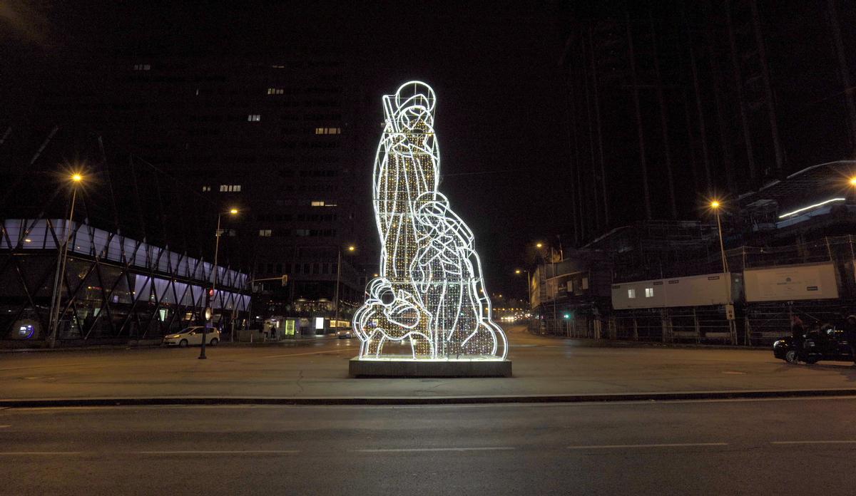 Madrid estrena un Belén gigante en 2D en la Plaza de Colón