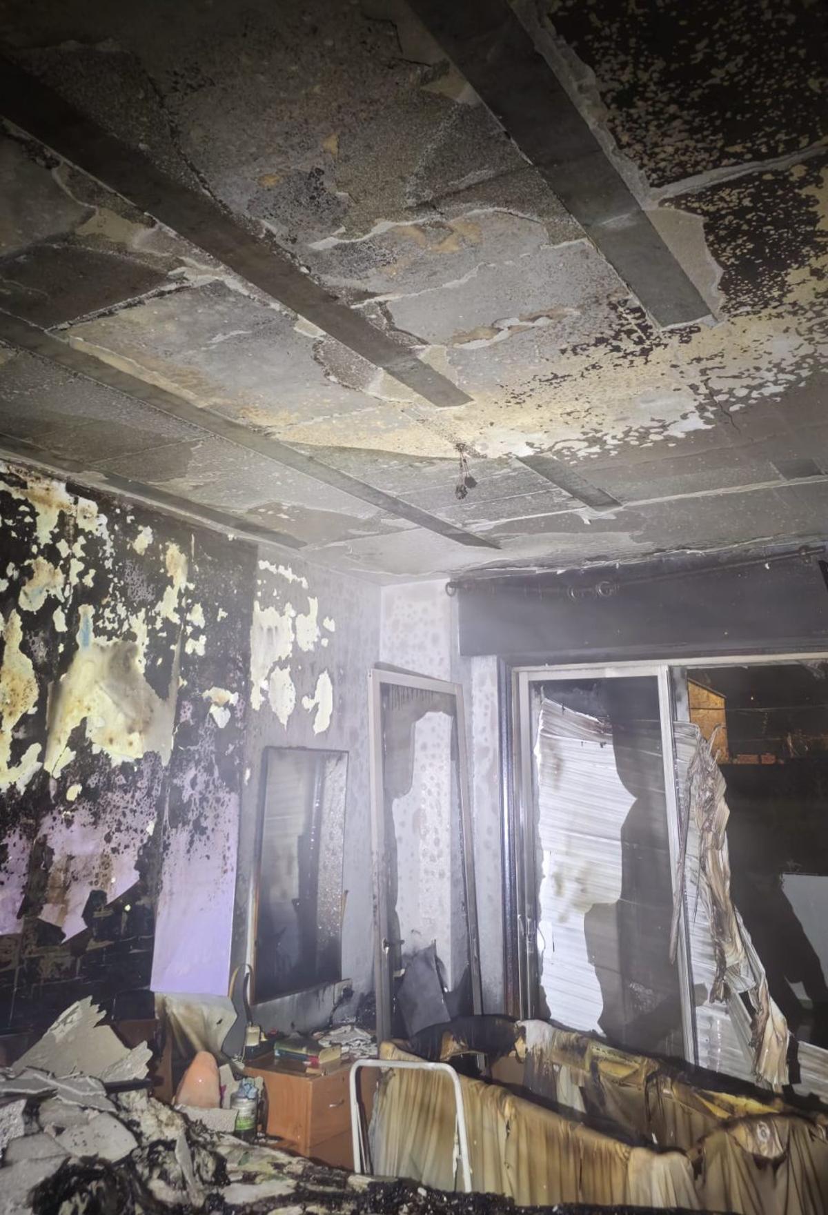 Habitación
 donde se
 originó el
 incendio.