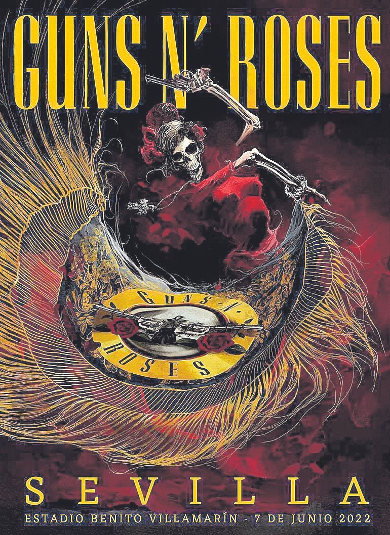 Su último trabajo hasta la fecha: el póster para el concierto de Guns ‘n’ Roses de la semana pasada en Sevilla.