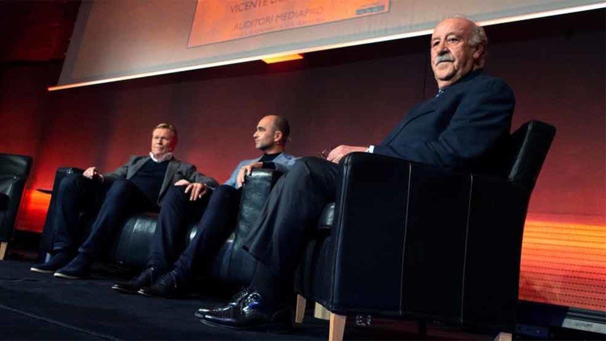 Koeman, Robert Martínez y Del Bosque, en el homenaje a Cruyff