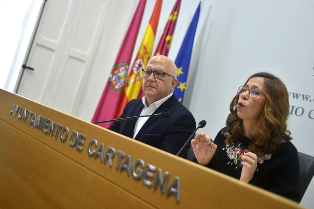 Pleno municipal de Cartagena y rueda de prensa de Ana Belén Castejón