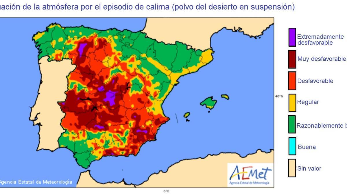 Calima en Zamora: grado de afectación por el polvo en suspensión sahariano.