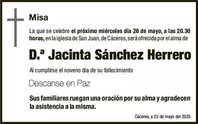 Dª. Jacinta Sánchez Herrero