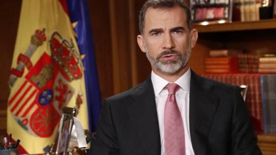 Felip VI, durant el seu tradicional missatge nadalenc.