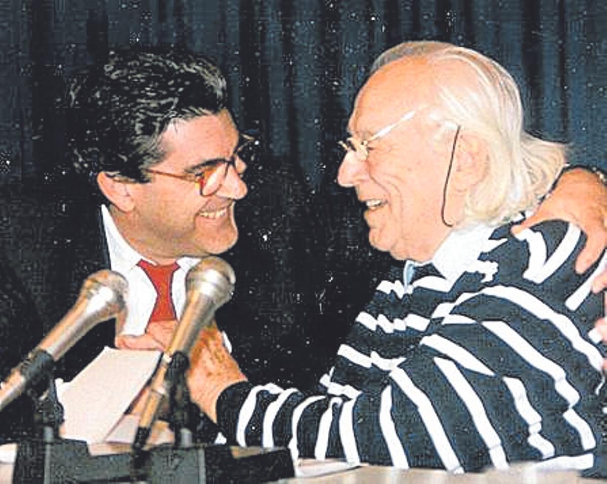 P. Guerrero con R. Alberti en Madrid (1982)