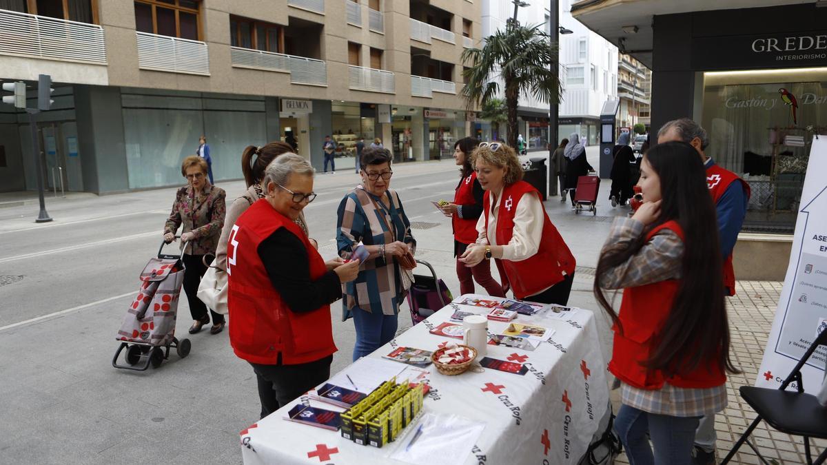 Diversos voluntarios promulgaban consejos para el ahorro de energía.