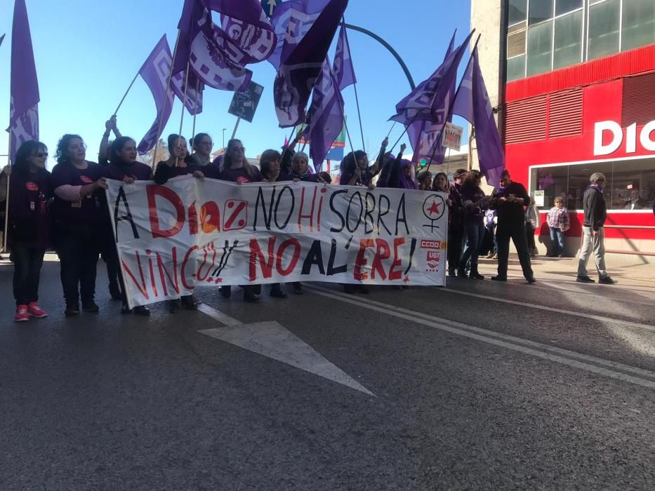 Manifestació sindical a Girona de la vaga del vuit de març