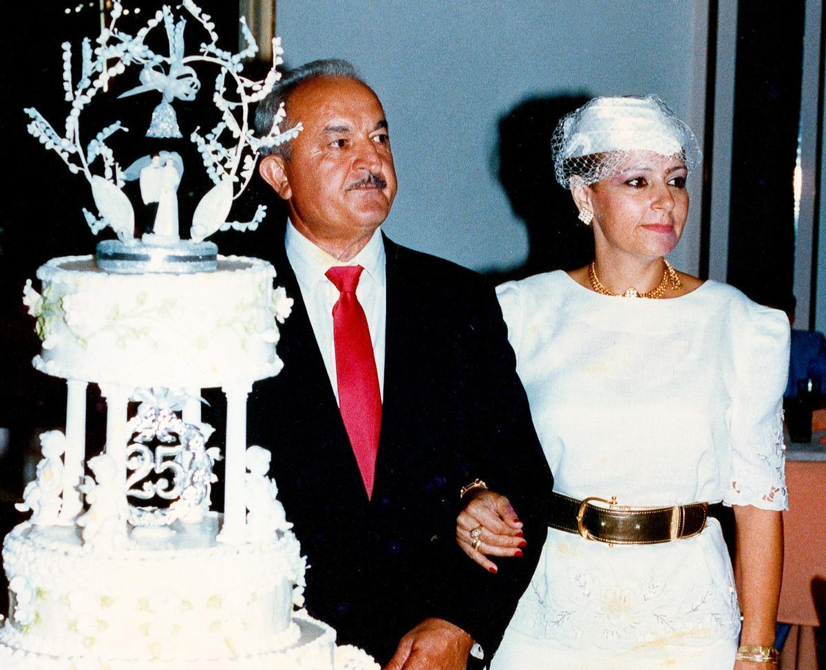 José Ramón y Rosario, diurante la celebración de sus bodas de plata, en Venezuela.