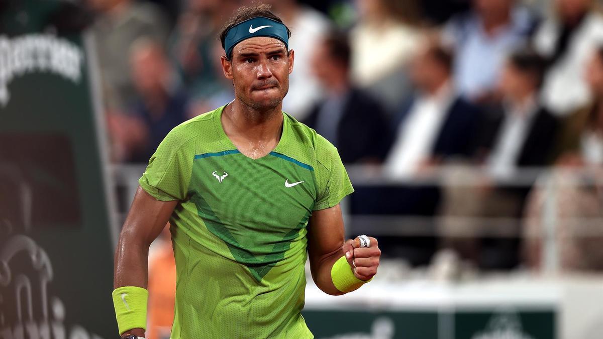 Rafa Nadal celebra su punto durante las semifinales de Roland Garros