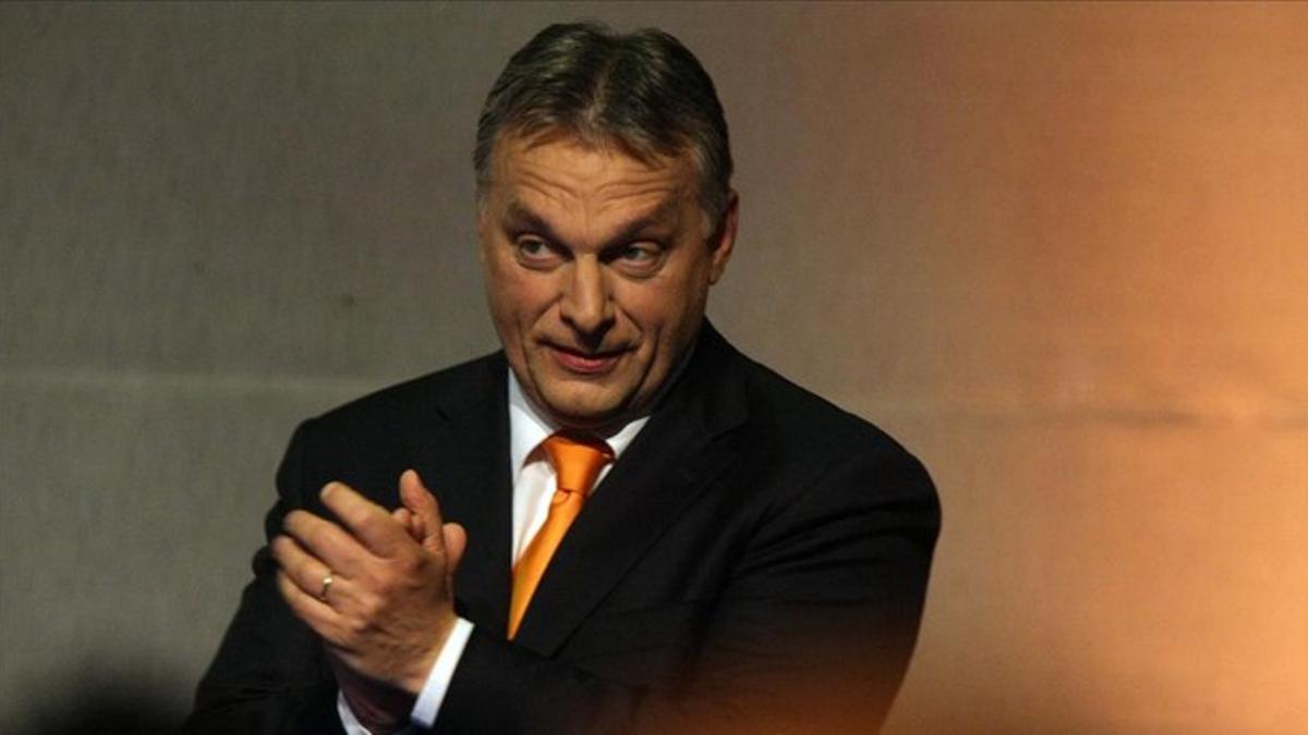 Viktor Orban, tras el anuncio del triunfo de Fidesz.