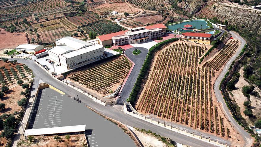 Vista aérea de las instalaciones de bodegas Vegamar en el municipio de Calles.