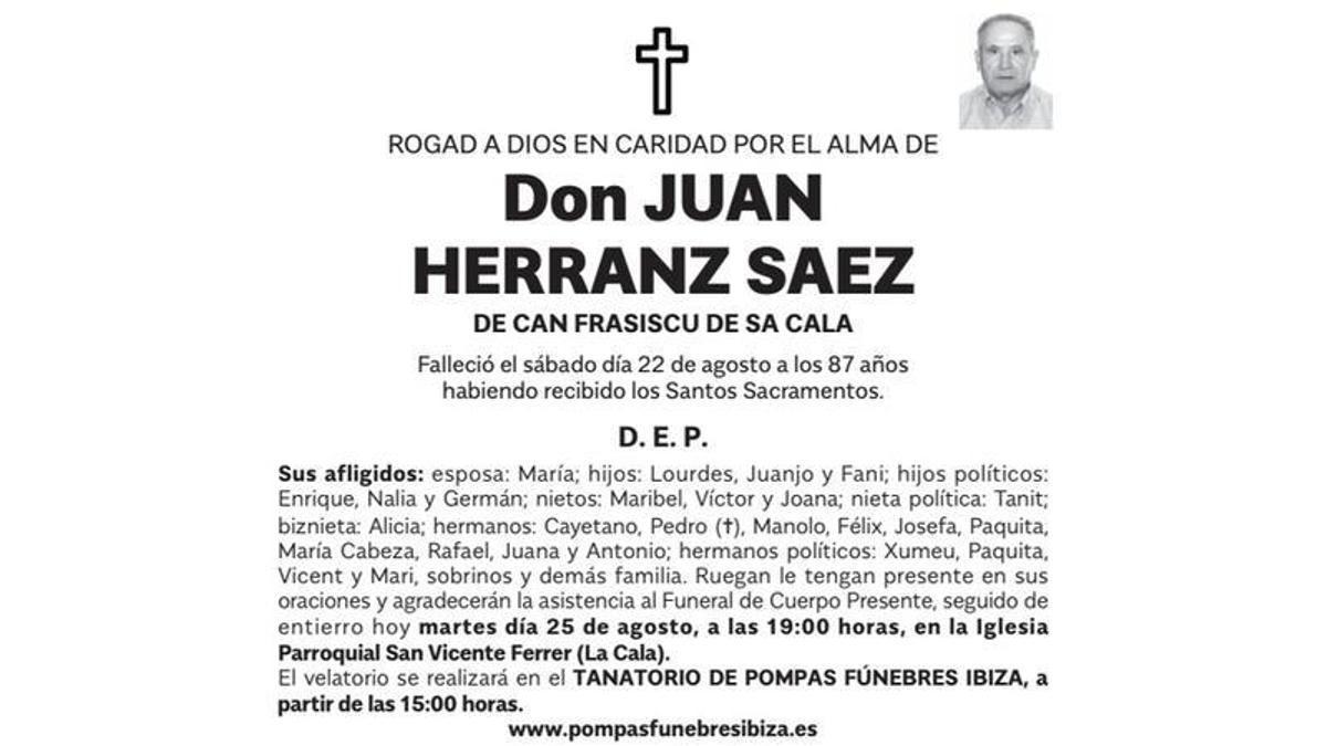 Esquela Juan Herranz Saez