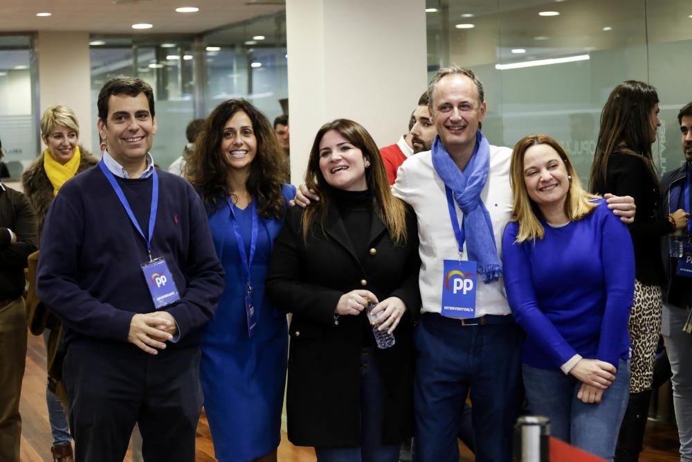 Así fue la noche electoral en la sede del PP