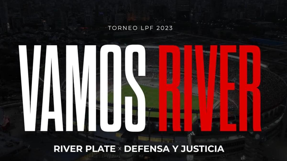 Anuncio del partido previsto en la cuenta oficial de Twitter del River Plate