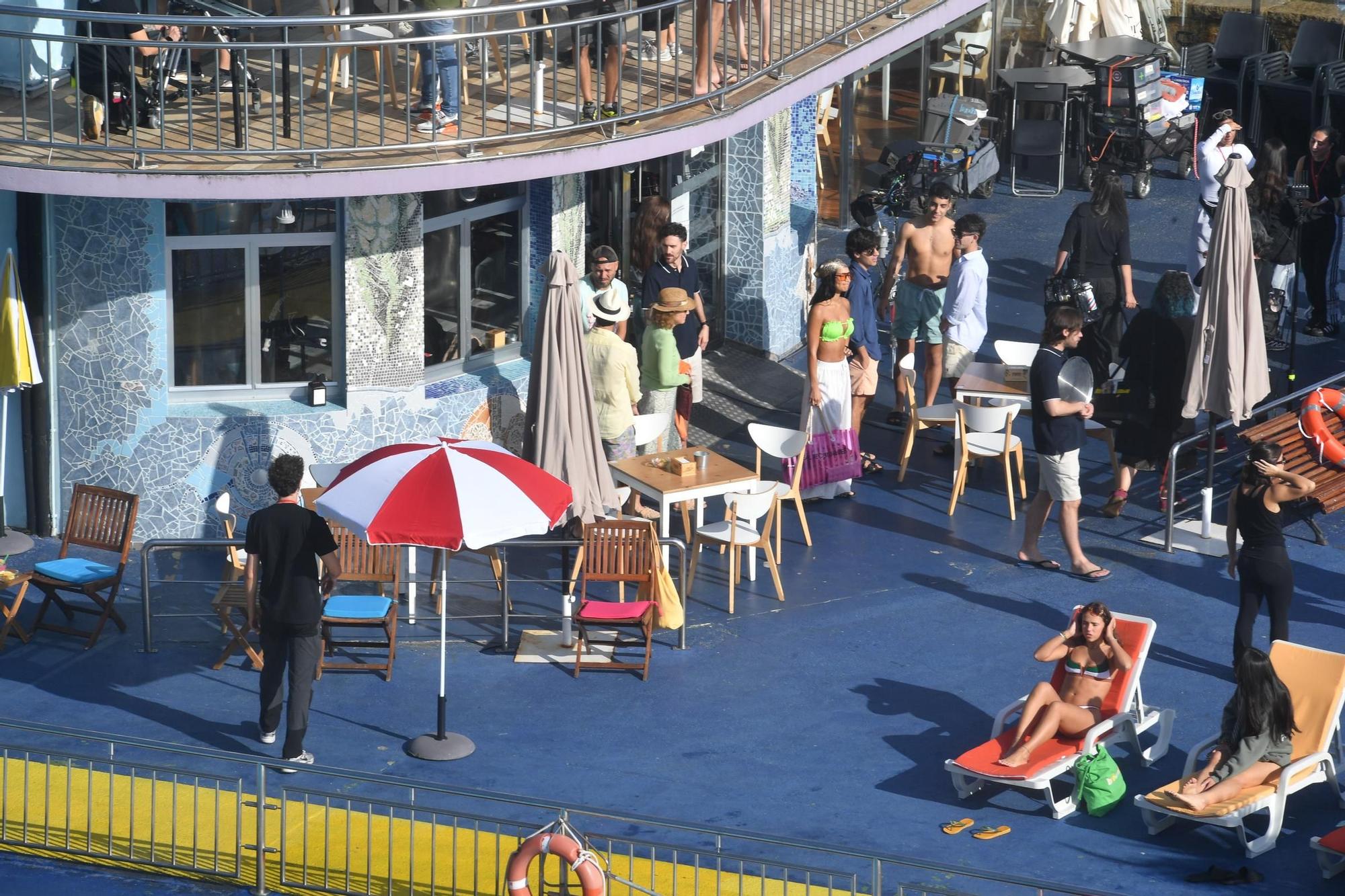 Rodaje de la trilogía Dímelo en el Club del Mar de San Amaro