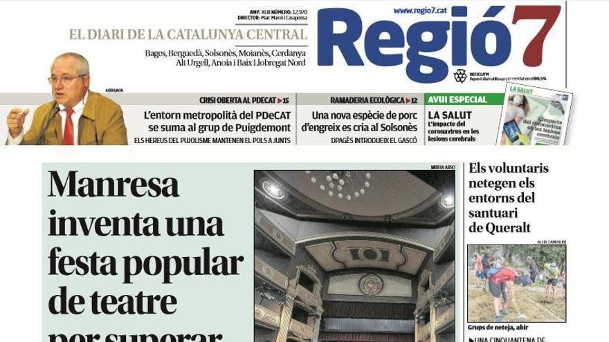 La portada de Regió7 d&#039;avui, dilluns 31 d&#039;agost