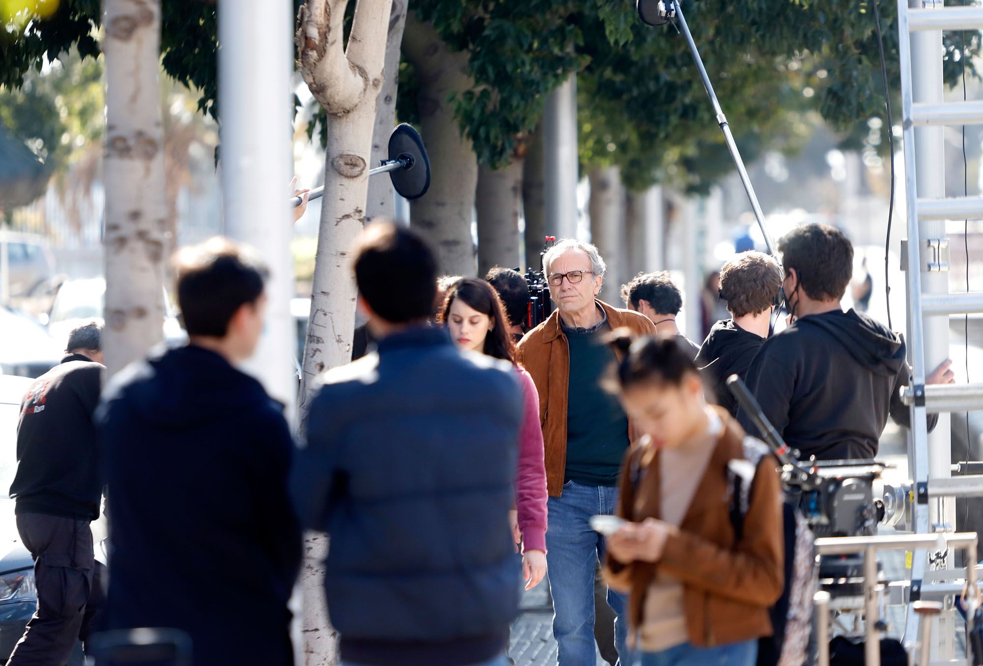 Rodaje de la serie 'La chica de nieve' de Netflix en Málaga.