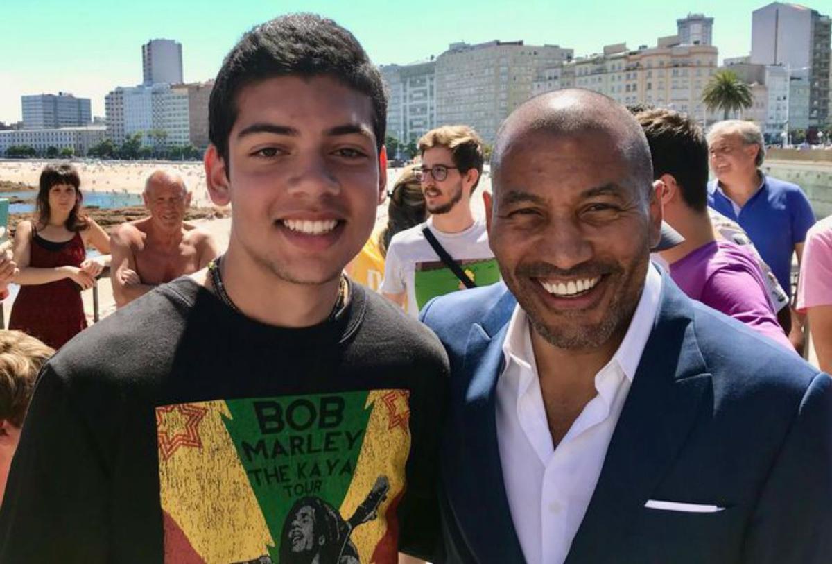 Santiago, su hijo, y Mauro Silva. |  Cedida