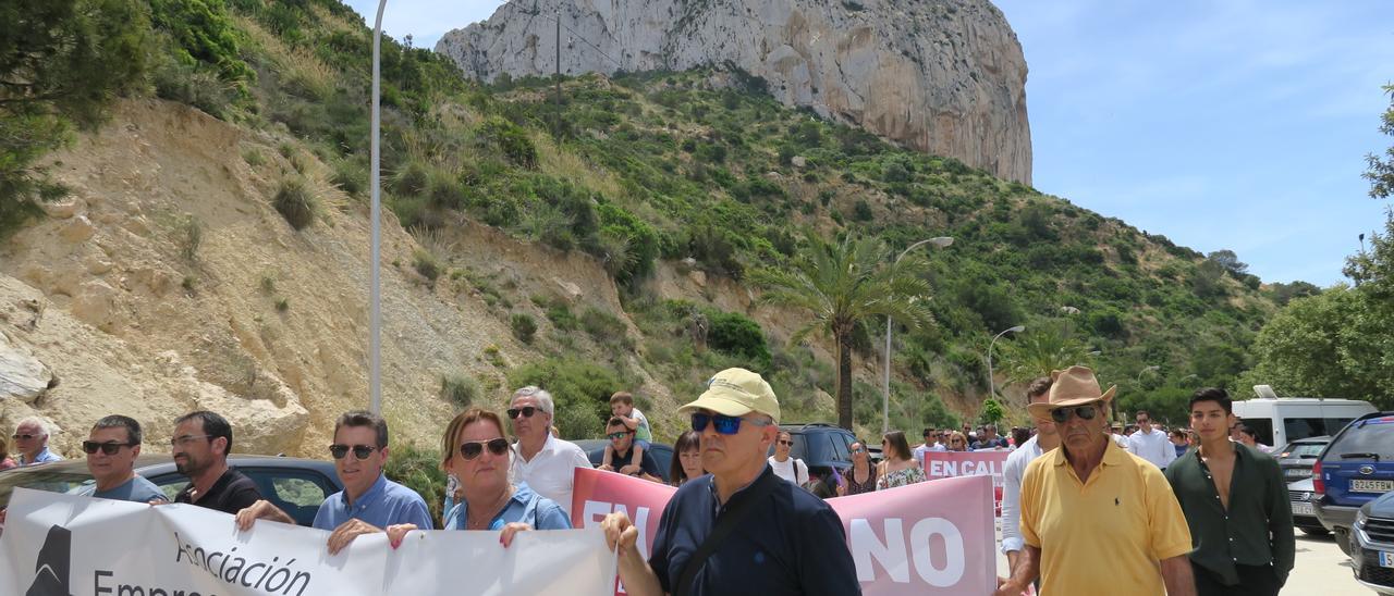 La protesta de este domingo en Calp.