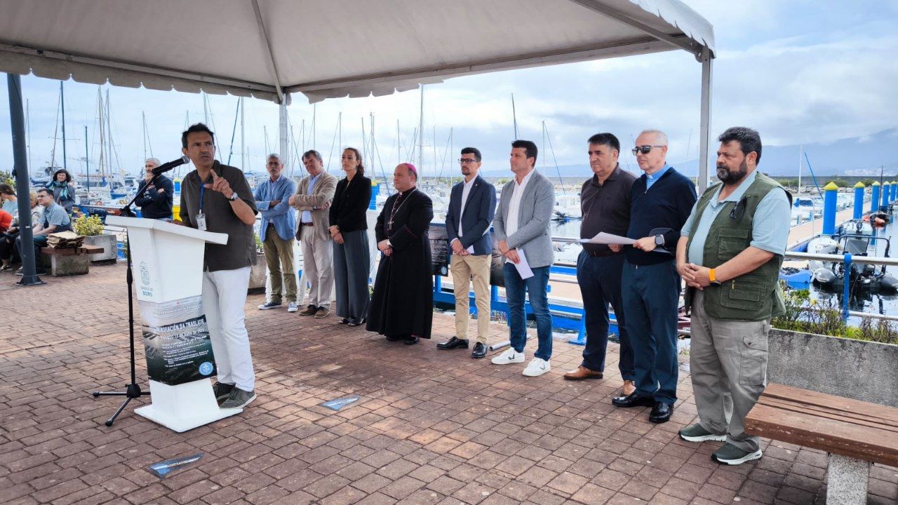 Participantes en el 39 remonte de la Ruta Xacobea do Mar de Arousa e Ulla, esta tarde.