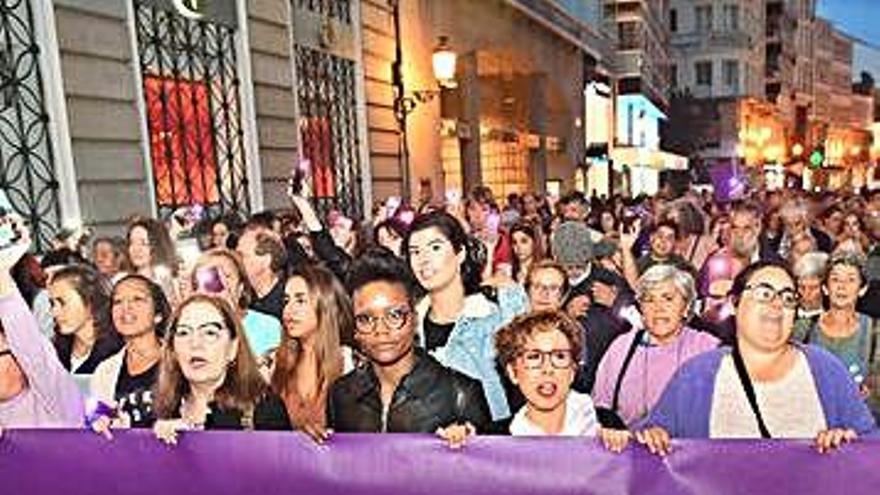 Protesta contra la violencia de género en A Coruña.