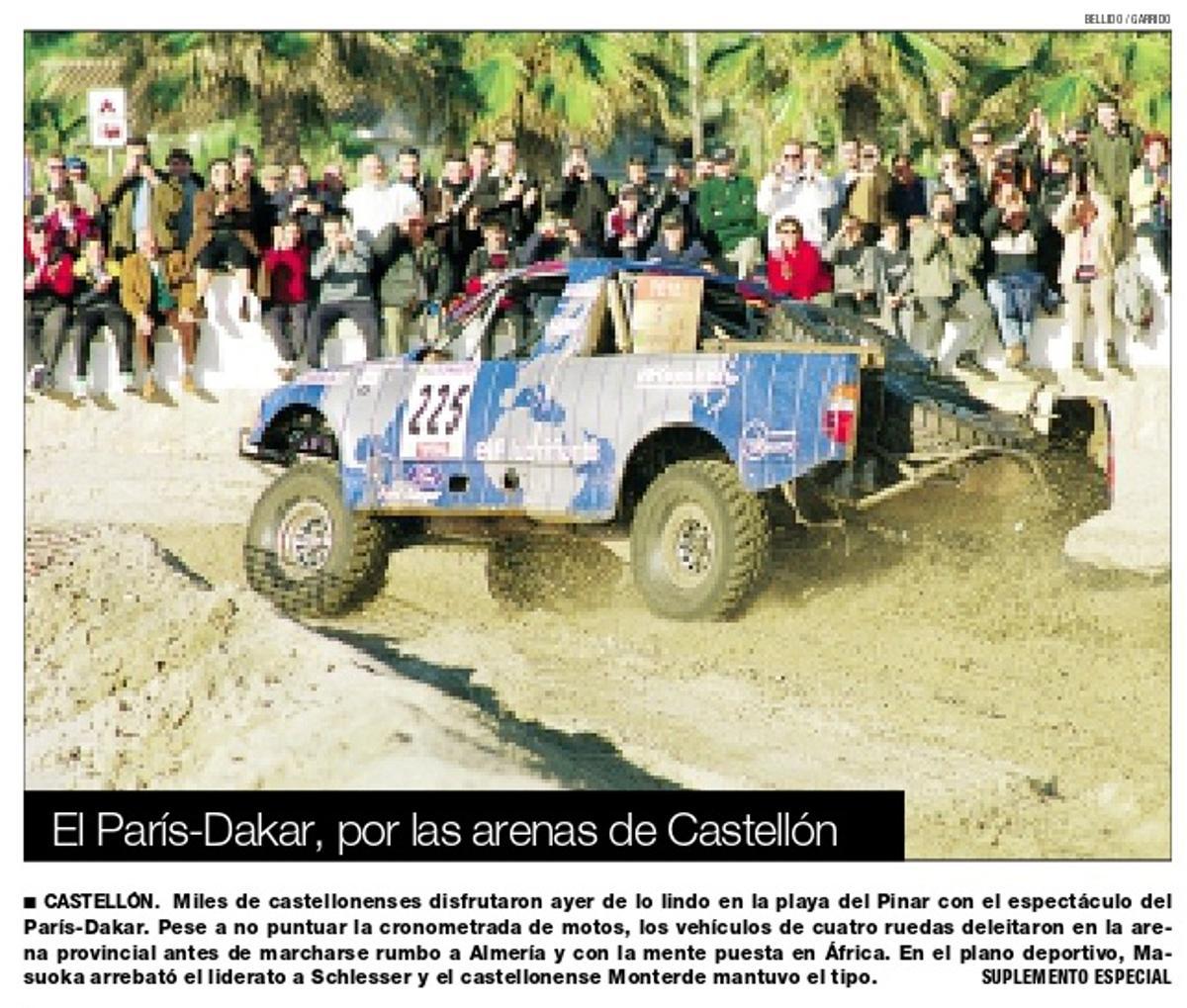 El París-Dakar, en la playa del Pinar.