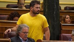 Gabriel Rufián y Joan Tardà, en el Congreso.